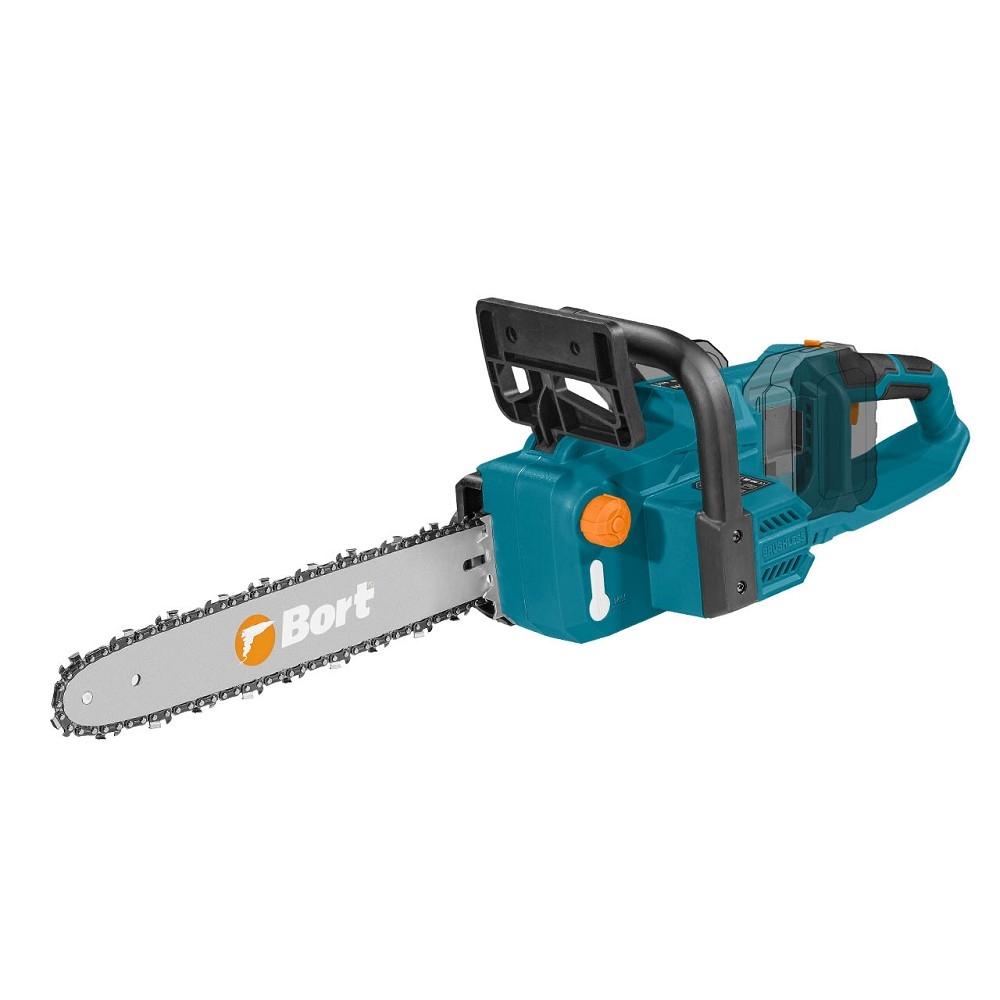Bort BKS-4014 Цепная пила аккумуляторная,  {36В Li-Ion, Makita 18V LXT,  шина 355мм, Бесщеточный, Шаг цепи, дюйм 3/8, холостого хода, об/мин 0-6000, вес 3,97 кг, БЕЗ АКБ И ЗУ} [93418507]