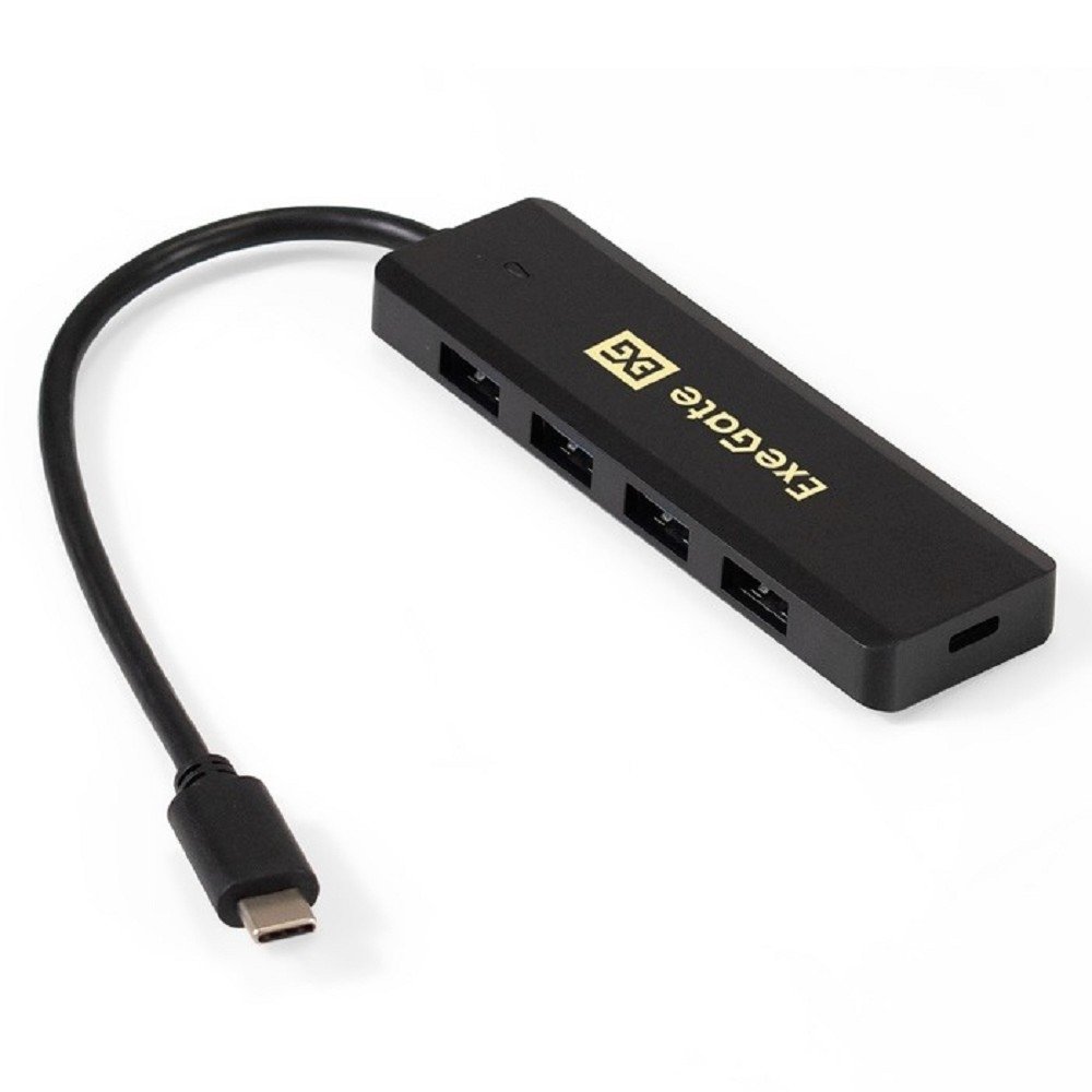Exegate EX293986RUS USB-Хаб (концентратор) ExeGate DUB-4CP/1 (кабель-адаптер USB Type C --> 4xUSB3.0, Plug&Play, черный)