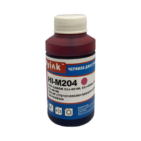 Чернила универсальные для CANON-HP CLI-451M/455M/471M; HP (178,655/901/920) HI-M204 (70мл, Magenta Dye) MyInk