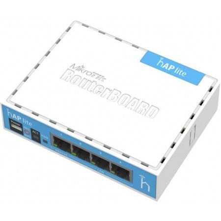 MikroTik RB941-2nD Беспроводной маршрутизатор hAP lite, 2,4 ГГц, 300 Мбит/с, LAN 4х100 Мбит/с, 1xMicroUSB, IP20