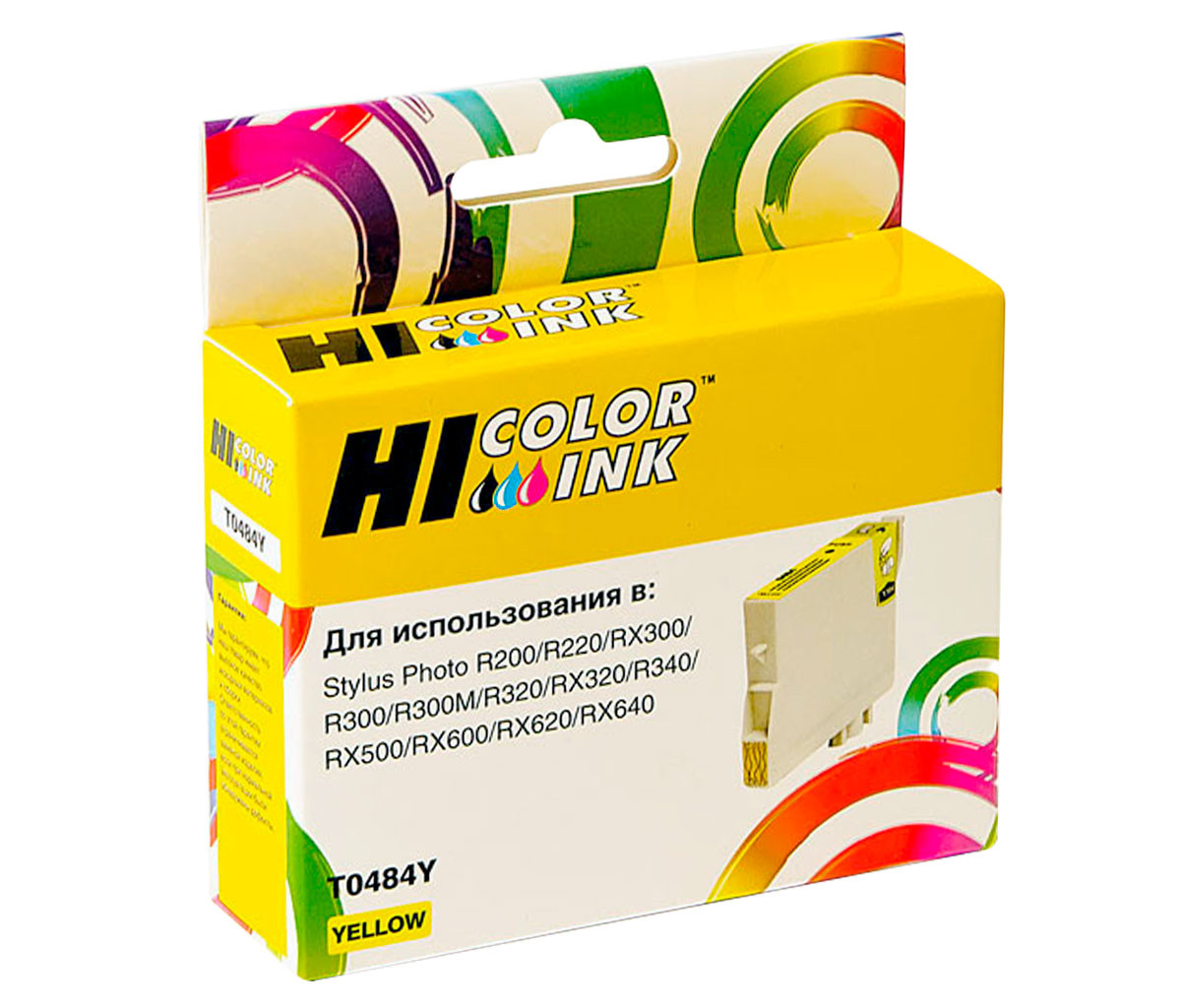 Картридж Hi-Black (HB-T0484) для Epson Stylus Photo R200/R300/RX500/RX600, Y, T0484Y