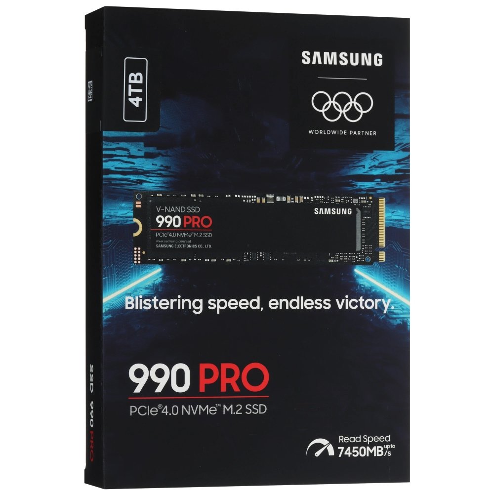 Samsung SSD 4TB 990 PRO PCIe Gen 4.0 x4 NVMe 2.0 V-NAND TLC MZ-V9P4T0BW