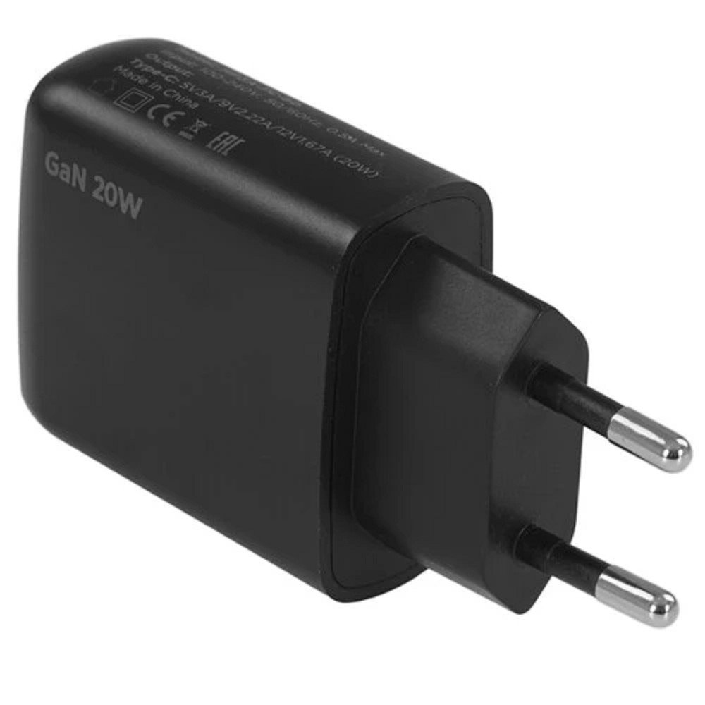 Cablexpert зарядное устройство 20Вт GaN, 3А, QC4.0/PD, 1xType-C, черный, пакет (MP3A-PC-60)