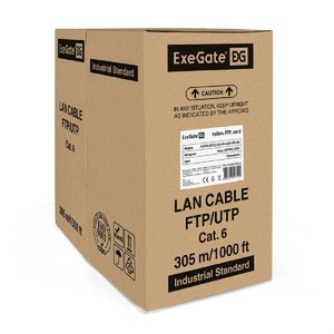 Exegate EX289279RUS Кабель ExeGate FUTP4-C6-CU-S23-IN-LSZH-OR-305 FTP 4 пары кат.6 медь, 23AWG, экран, бухта 305м, оранжевый, LSZH