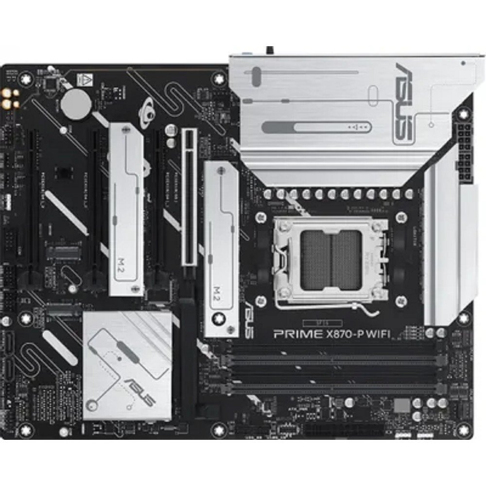 ASUS PRIME X870-P (Socket AM5, ATX, 4xDDR5(192GB), HDMI, 1xPCIe 5.0x16/2xPCIe 4.0x16/1xLAN (2.5GbE), 2xSATA 6Gb/s, 4xM.2, 2xUSB4 Type-C, 4xUSB 3.2, 4xUSB 2.0)