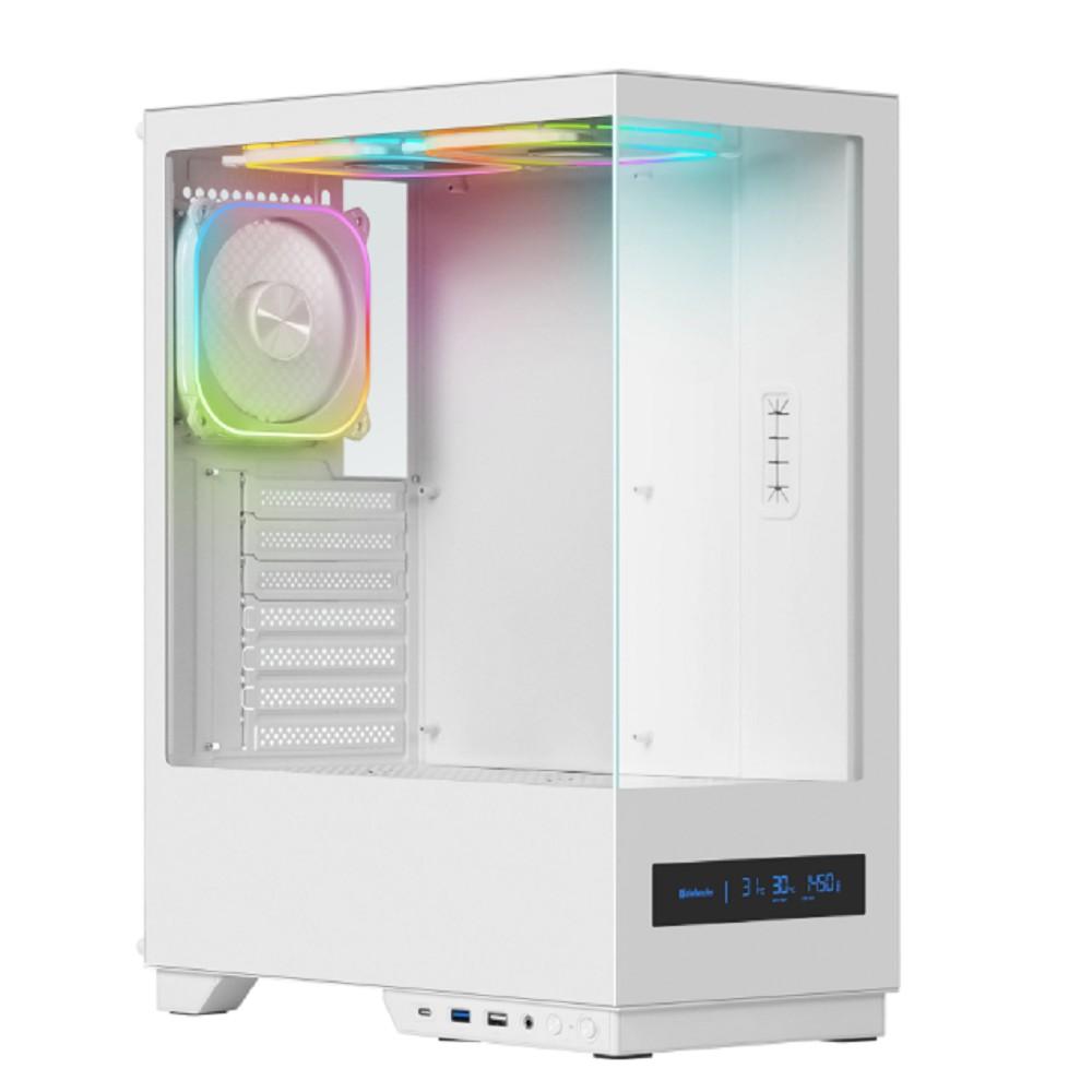 Defender Корпус компьютерный HyperHub Pro белый,ATX,display,TypeC,3fans, 25142