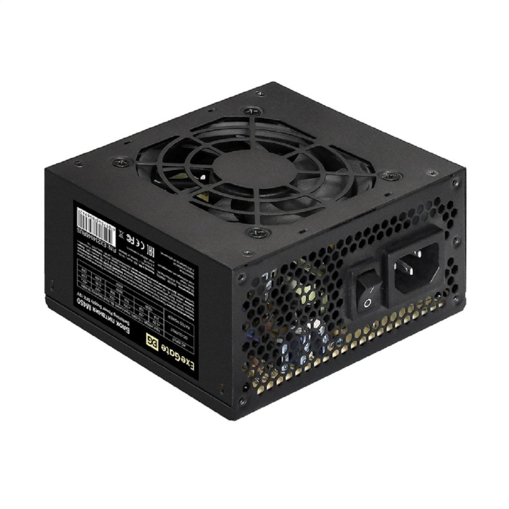Exegate EX234946/251768 RUS Блок питания 450W ITX-M450, SFX, 8cm fan, 24+4pin, 2*SATA, 1*FDD, 1*IDE, EX234946RUS