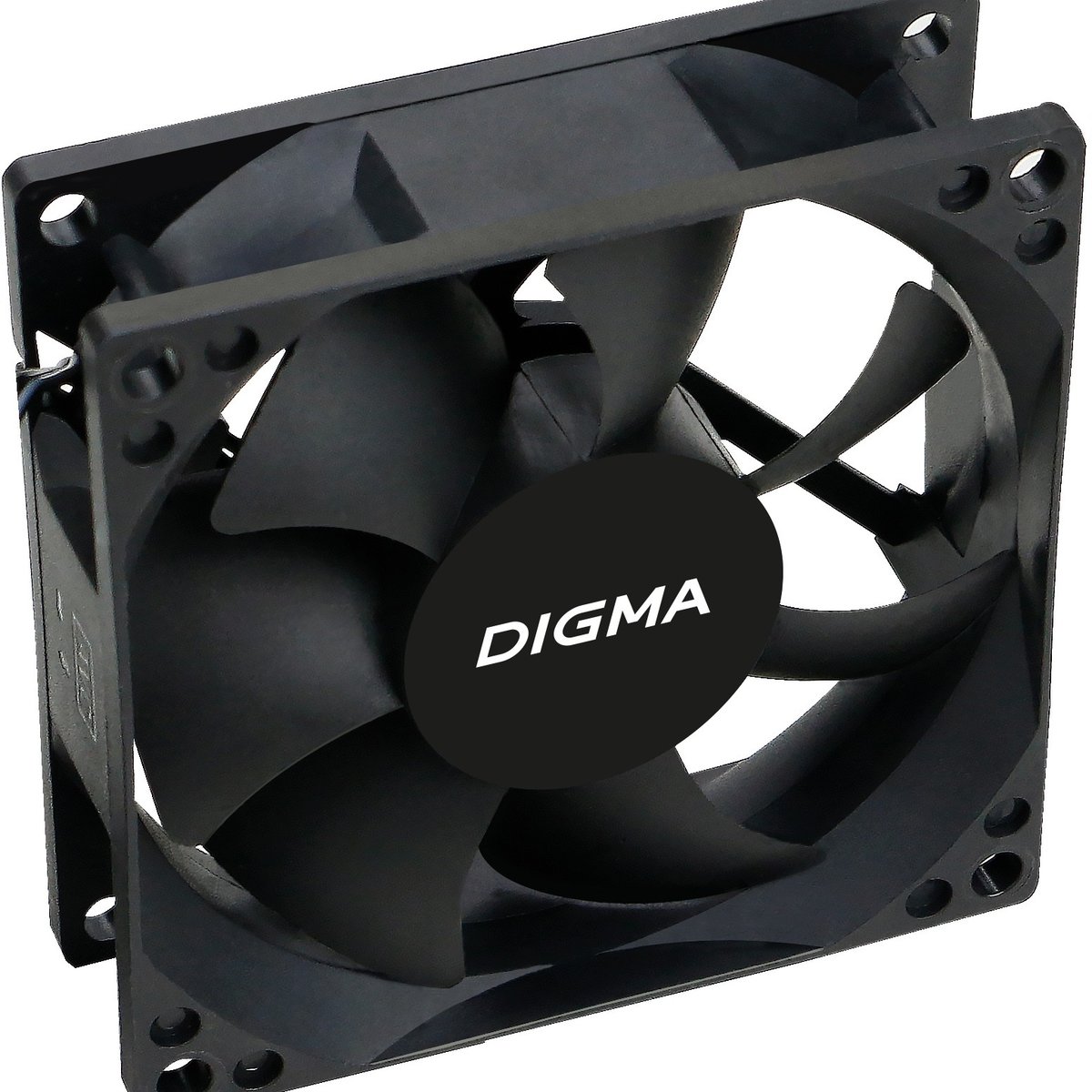 Вентилятор Digma DFan-80 80мм черный 3-pin 4-pin (Molex)  Ret, DFAN-80