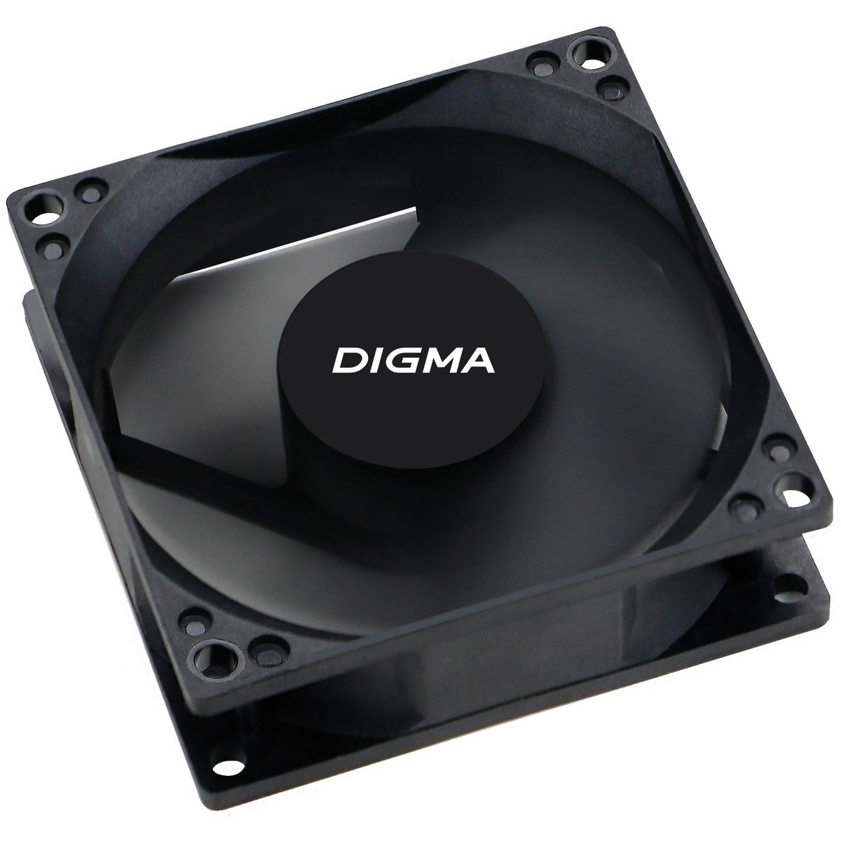 Вентилятор Digma DFan-80 80мм черный 3-pin 4-pin (Molex)  Ret, DFAN-80