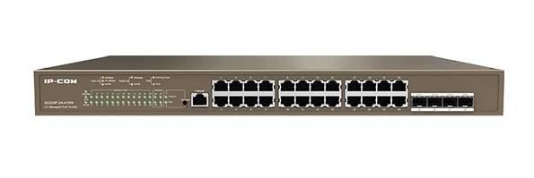 IP-COM G5328P-24-410W Управляемый PoE коммутатор третьего уровня с 24 гигабитными портами PoE, 4 SFP и 1 Console порт