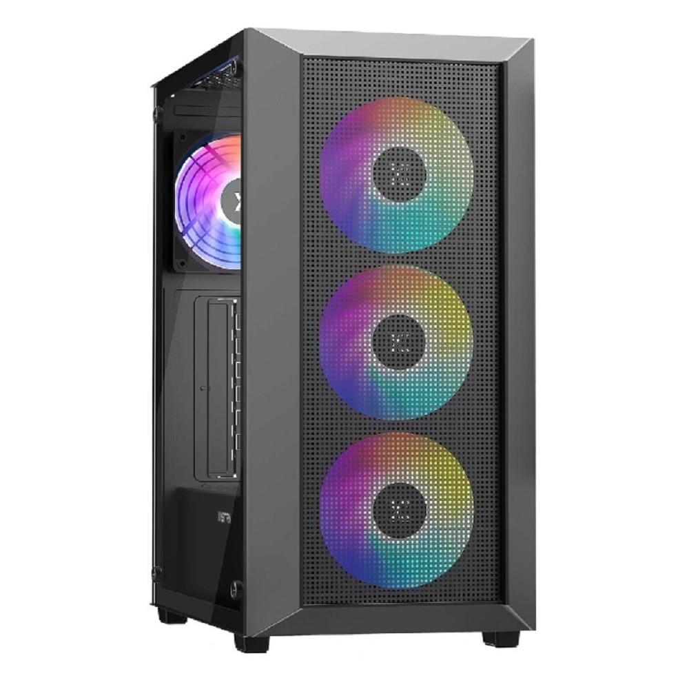 XASTRA Корпус A406 4ARGB Black ATX/Mesh/ tempered glass / 4x120mm ARGB PWM fans/ A406-4FC12A