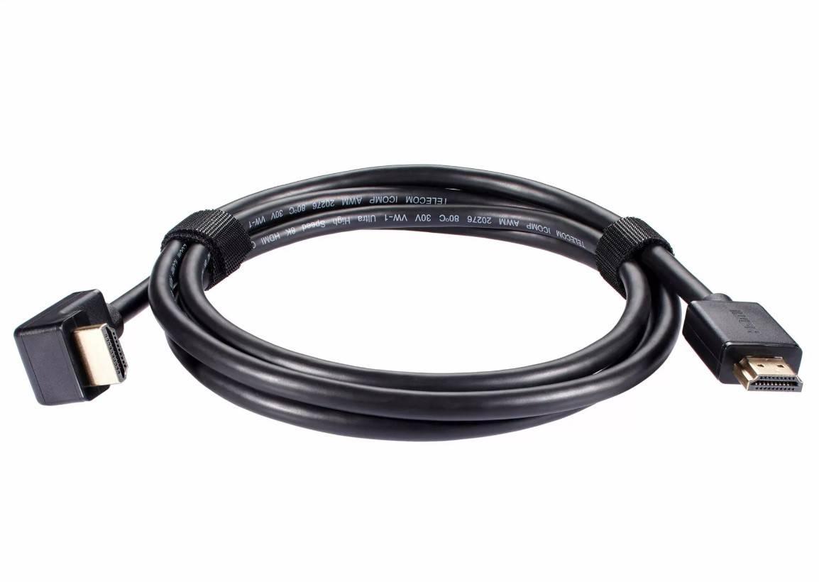 Кабель HDMI---HDMI ver 2.1 8K@60Hz угол 90град  1.5м, медь, Telecom <TCG256-1.5M>