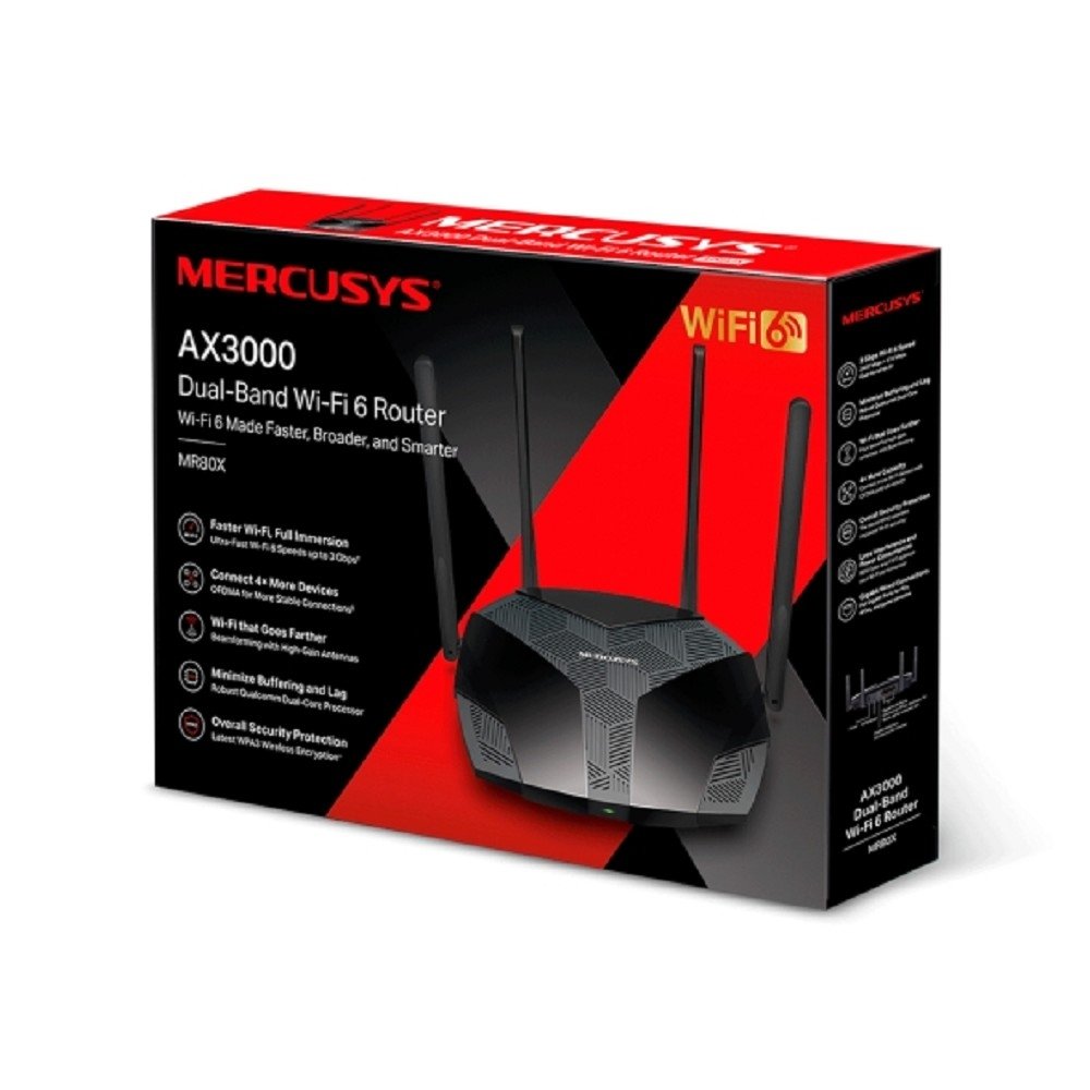 Mercusys MR80X Двухдиапазонный гигабитный роутер Wi-Fi AX3000
