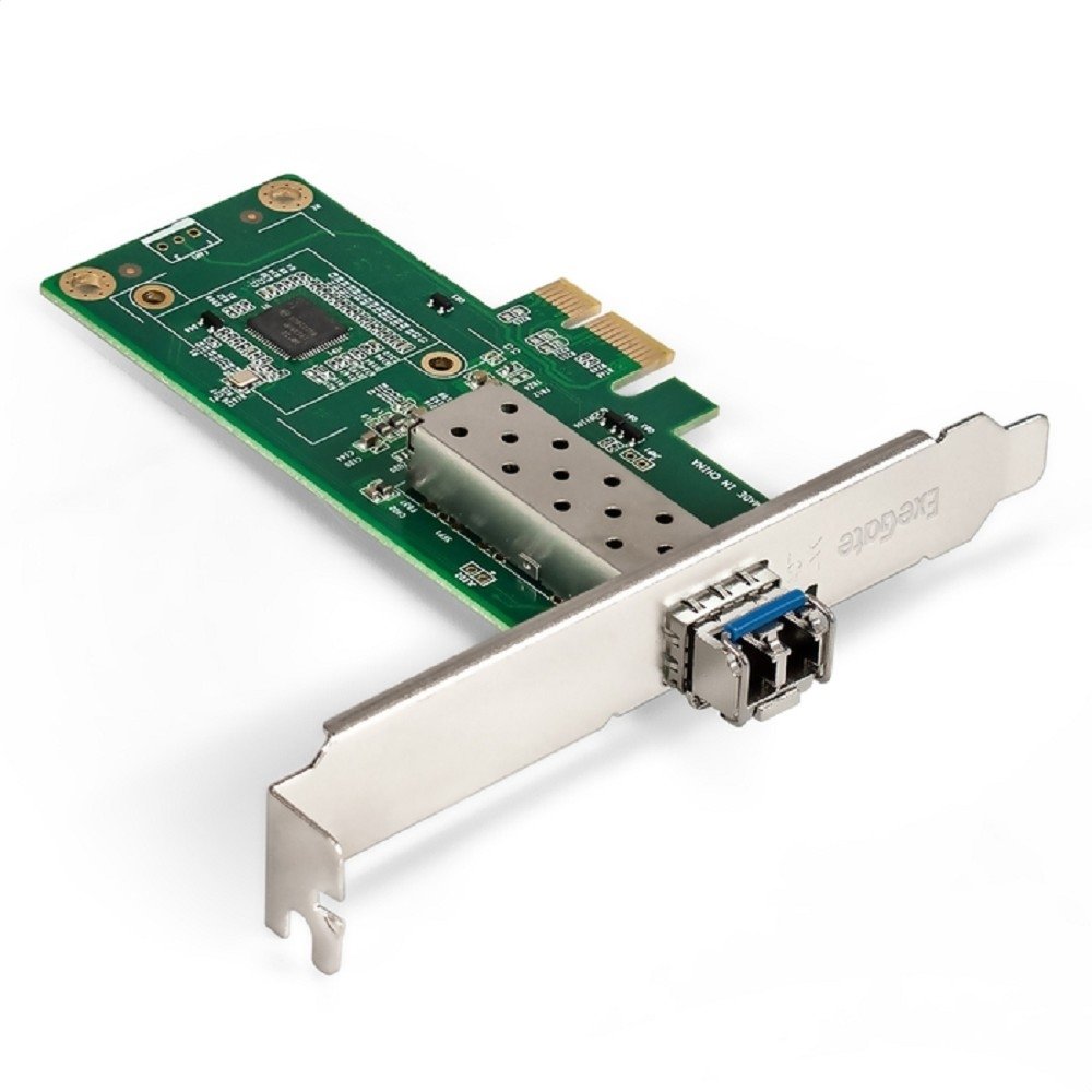 Exegate EX298936RUS Комплект: Сетевой адаптер SFP ExeGate EXE-i210-F1 + Трансивер Single-Mode до 20км EXT-1G-SM1310-LC2-20KM (EX296228RUS: PCI-E x1 v2.0, порты 1x SFP (10/100/1000Mb/s), Gigabit Server