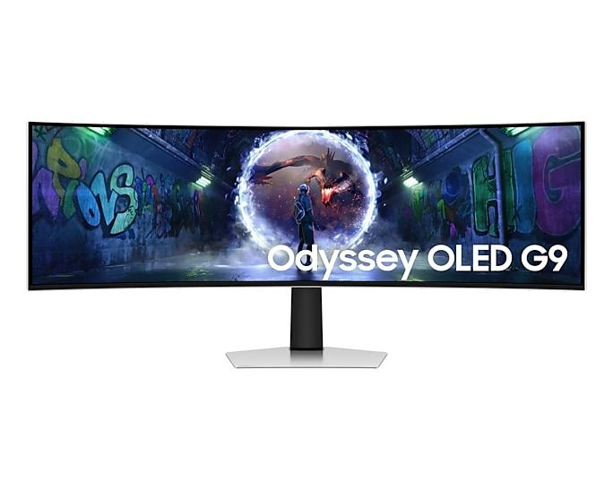 Монитор Samsung 49" Odyssey OLED G9 G93SD S49DG932SI Curved (OLED 32:9 5120x1440x240Hz 0,03ms 250cd 1:1 178/178 1,07  DP;HDMI; Micro HDMI; USB3.2 Gen1 x2 (USB-C); HAS Tilt VESA Silver, LS49DG932SIXCI