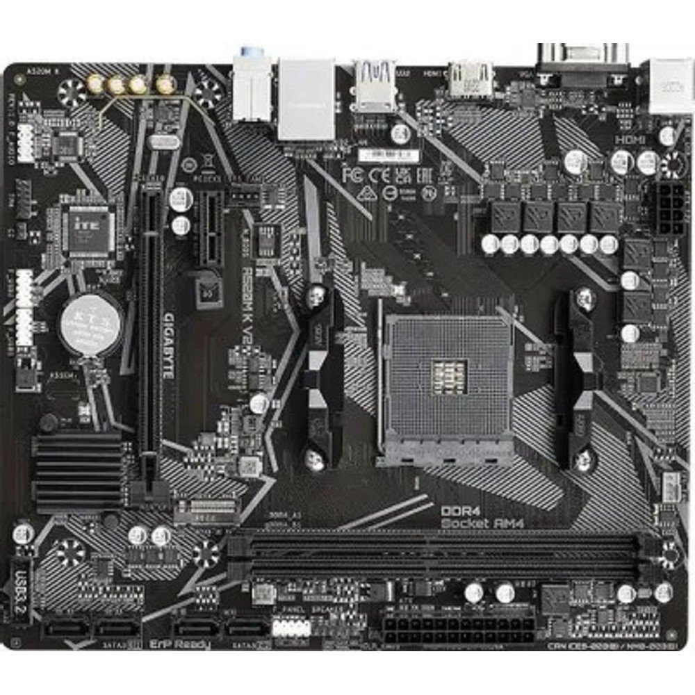 Gigabyte A520M K V2 RTL {Soc-AM4, AMD A520, 2xDDR4, mATX AC`97 8ch(7.1) GbLAN RAID+VGA+HDMI}