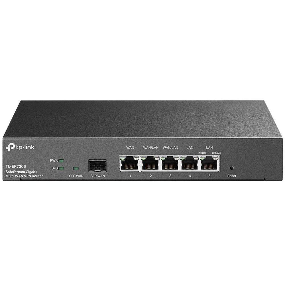 Маршрутизатор/ Gigabit Multi-WAN VPN Router, 1× Gb SFP WAN, 1× Gb RJ45 WAN, 2× Gb WAN/LAN RJ45, 2× Gb RJ45 LAN ports, Integration with Omada SDN Controller, ER7206