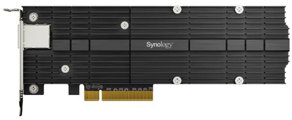 Сетевая карта и адаптер Synology M.2 SSD-NVME adapter M.2 22110/2280, 2 slots m.2 key , 10 Gigabit port RJ-45, PCIe 3.0 x8 adapter (FH bracket)', E10M20-T1