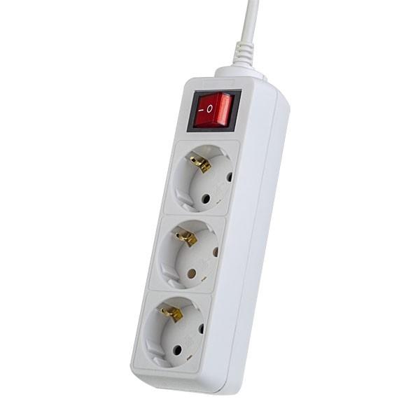 Perfeo Сетевой удлинитель с кнопкой "POWERMATE", PF_A4681 (5,0м, 3 розетки, белый (PF-PM-3/5,0-W))