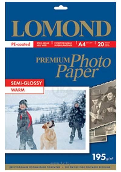 Фотобумага ПРЕМИУМ для стр.печати LOMOND А4, 195 г/м2 односторонняя Warm Semi- Glossy (20л), 1101307