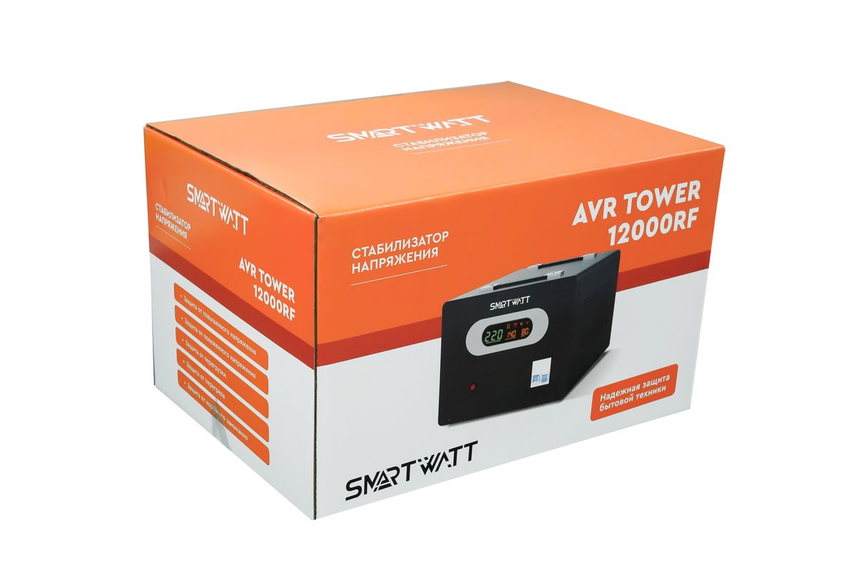 Напольный стабилизатор напряжения SMARTWATT AVR TOWER 12000RF, 4512020370001