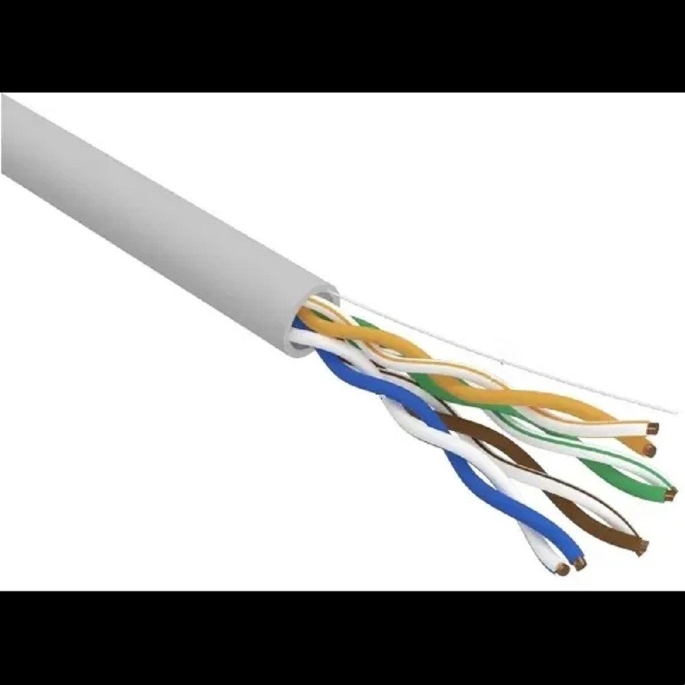 Rexant (02-0004) Кабель витая пара, U/UTP, CAT 5e, ZH нг(А)-HF, 4х2х0,52мм, 24AWG, INDOOR, SOLID, серый, 305м PRO