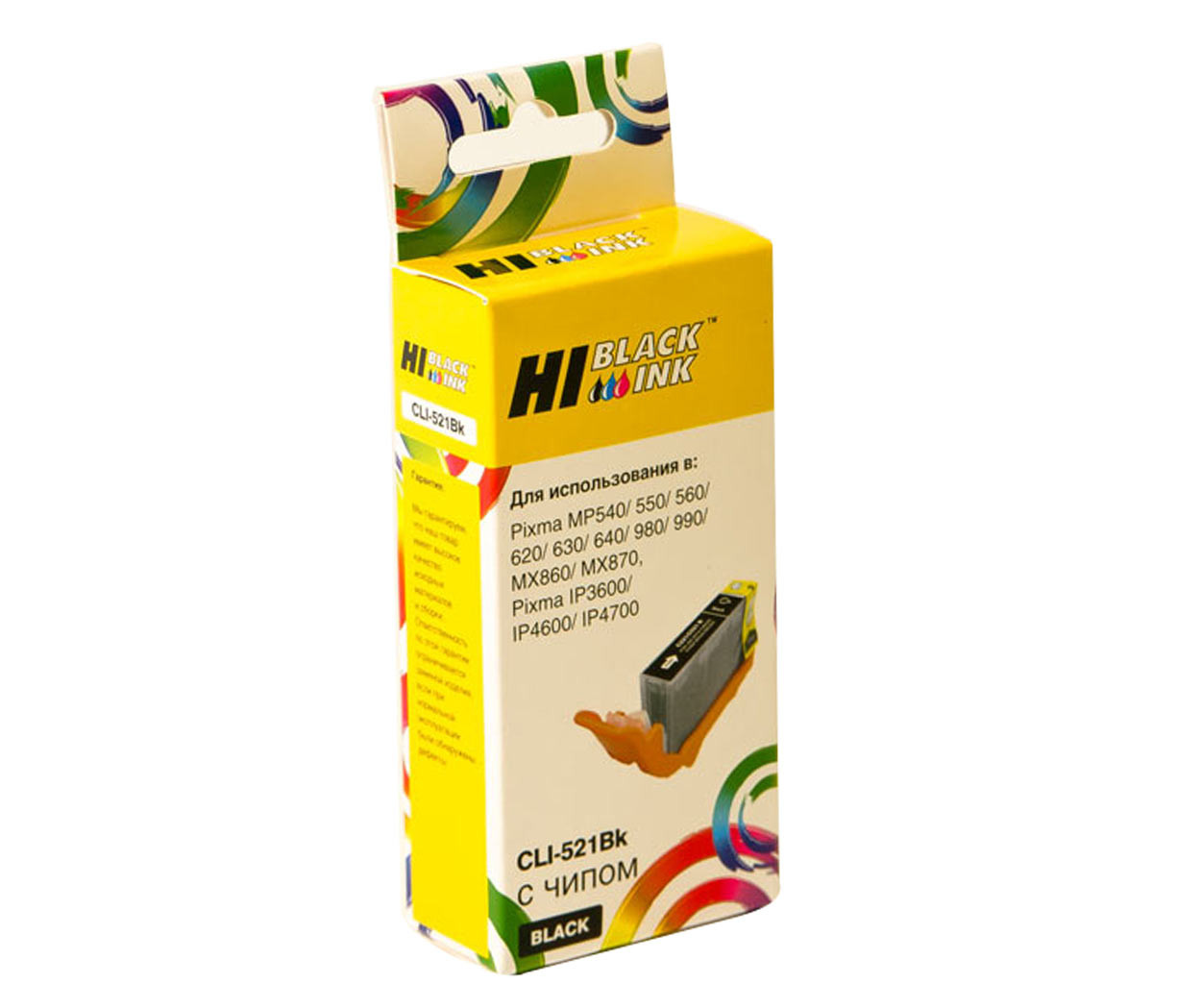 Картридж Hi-Black (HB-CLI-521Bk) для Canon PIXMA iP3600/iP4600/MP540, Bk, CLI-521BK