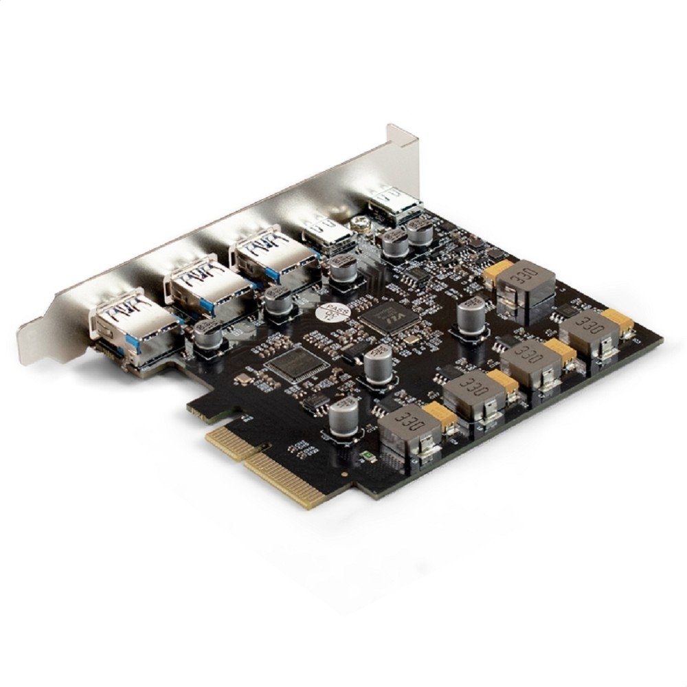 Exegate EX298301RUS Контроллер ExeGate EXE-313-3A2C (PCI-E x4 v3.0, USB3.2 Gen2 3xType-A + 2xType-C ext., SuperSpeed+ скорость до 10 Гбит/с, разъем доп.питания, ASMedia Chipset ASM3142)