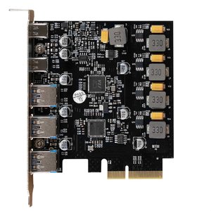 Exegate EX298301RUS Контроллер ExeGate EXE-313-3A2C (PCI-E x4 v3.0, USB3.2 Gen2 3xType-A + 2xType-C ext., SuperSpeed+ скорость до 10 Гбит/с, разъем доп.питания, ASMedia Chipset ASM3142)