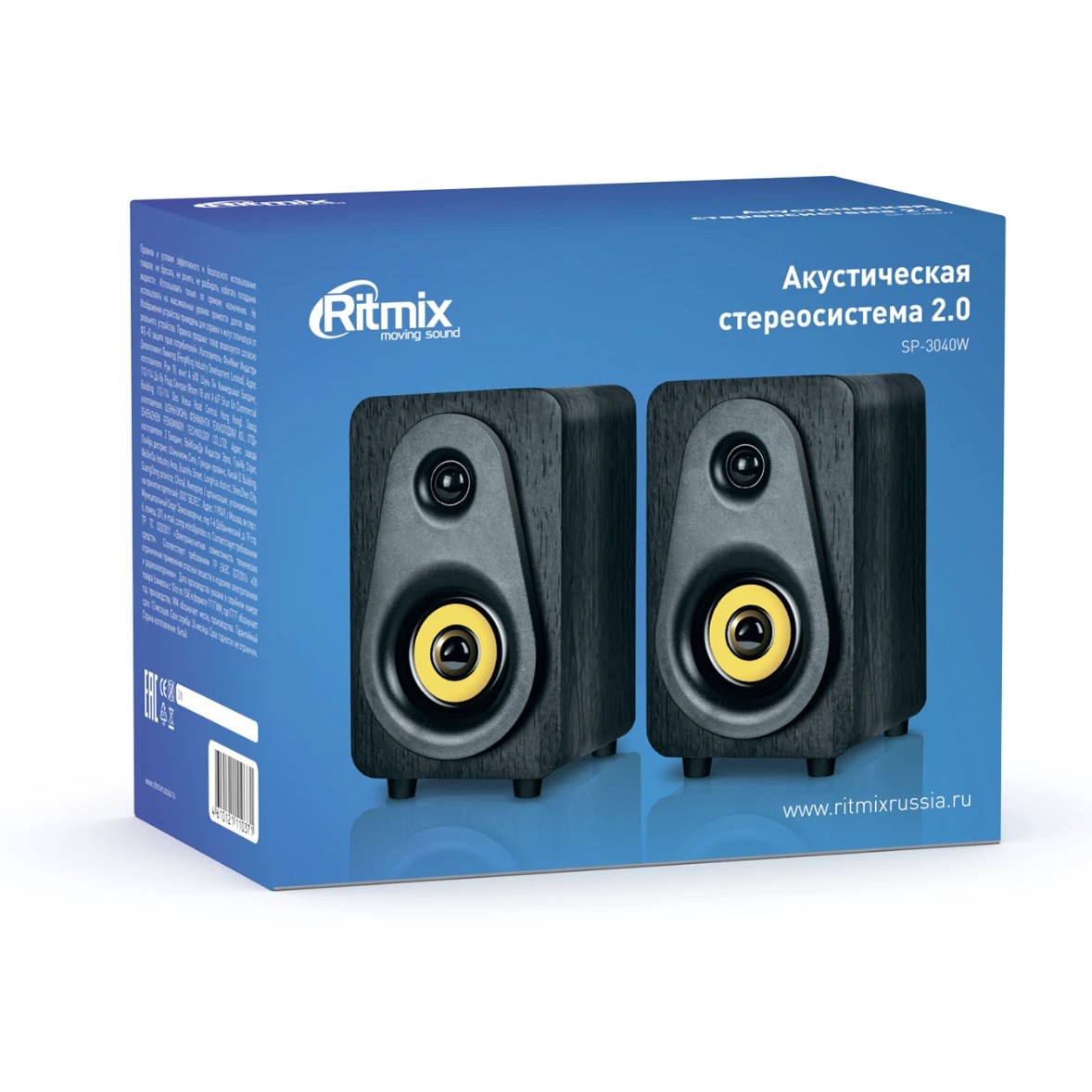 RITMIX SP-3040W {RMS: 10 Вт (2 х 5 Вт), Диаметр динамиков: 2’’, Частотный диапазон: 180 -20 кГЦ, Отношение сигнал/шум: 70 дБ}