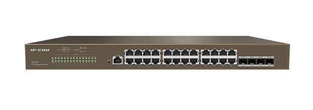 IP-COM G5328F Коммутатор управляемый 3 уровня L3, 28 портов, 24x1 Гбит/с, SFP+ 4x10 Гбит/с, установка в стойку 1U