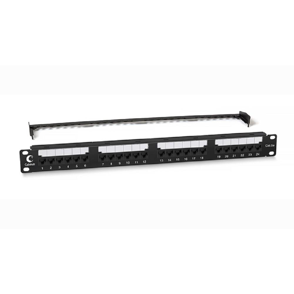 Cabeus PL2-24-Cat.5e-Dual IDC Патч-панель 19" (1U), 24 порта RJ-45, категория 5e, Dual IDC, с задним кабельным организатором, new