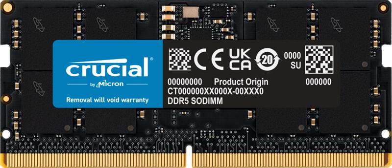 Оперативная память Crucial by Micron 16GB DDR5-5600 SODIMM (CT16G56C46S5) CL46 1.1V, 1 Year Warrаnty OEM