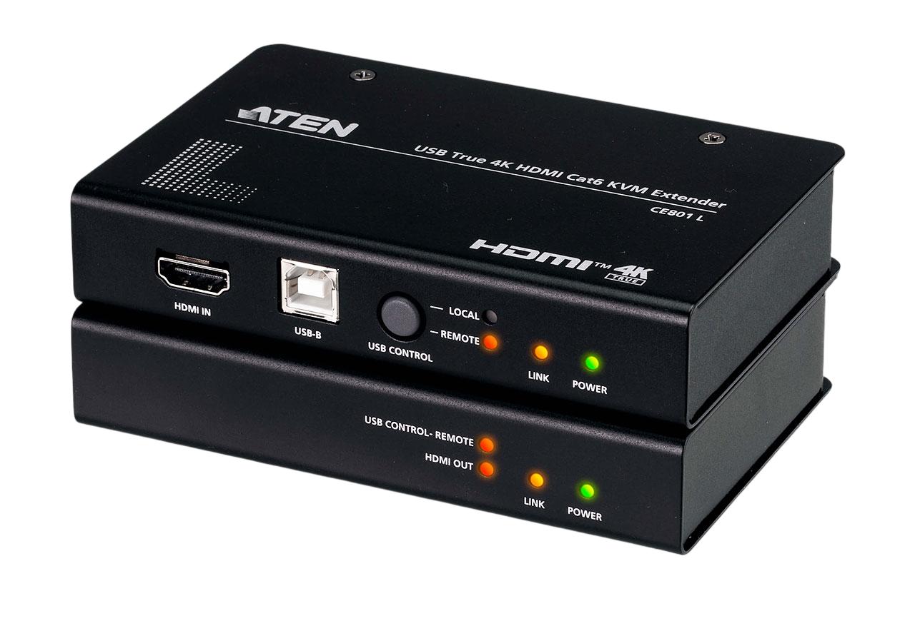 КВМ улинитель USB True 4K HDMI Cat 6 (4K @ 70 m / FHD @ 100 m)/ USB True 4K HDMI Cat 6 KVM Extender (4K @ 70 m / FHD @ 100 m), CE801