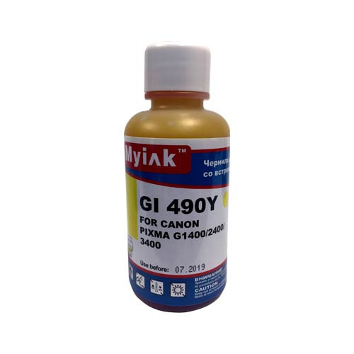Чернила для CANON (GI-490Y) PIXMA G1400/2400/3400 (100мл,yellow,Dye) MyInk