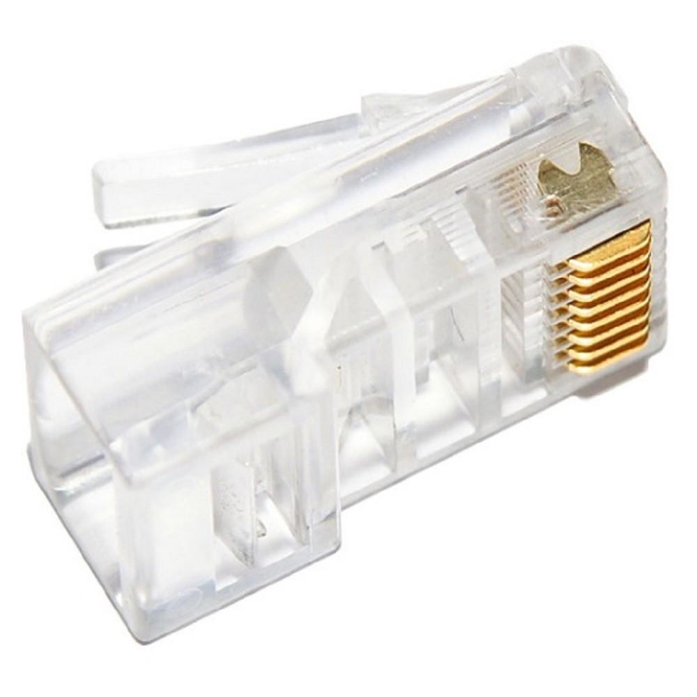 Cabeus 8P8C Коннектор RJ-45 под витую пару, категория 5e, универсальный (для одножильного и многожильного кабеля)    