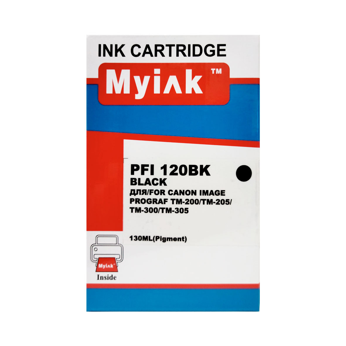 Картридж для CANON PFI-120Bk TM-200/205/300/305 Black (130ml, Pigment) MyInk