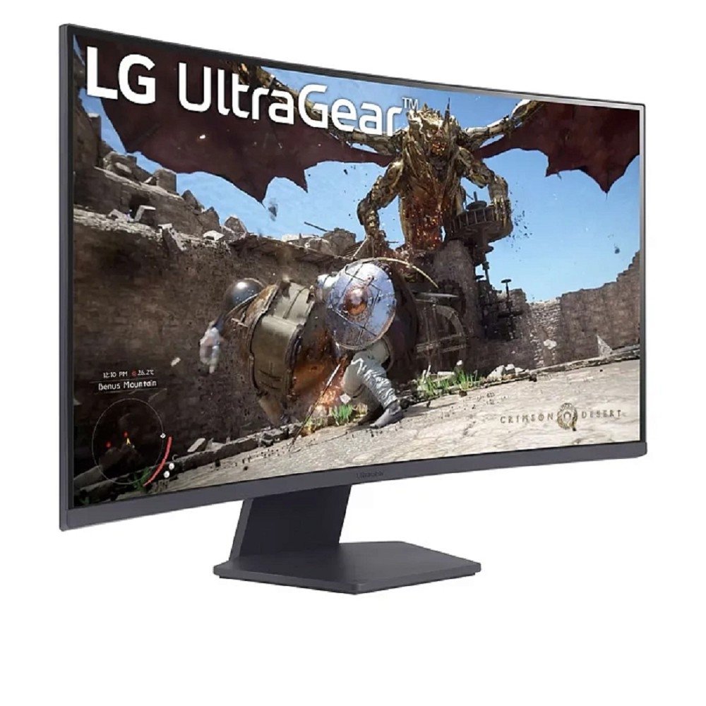 LCD LG 31.5" 32GS60QC-B UltraGear {VA Curved 2560x1440 180Hz 1ms 300cd 3000:1 HDR10 2xHDMI2.0 DisplayPort1.4 VESA}, 32GS60QC-B.ARUQ
