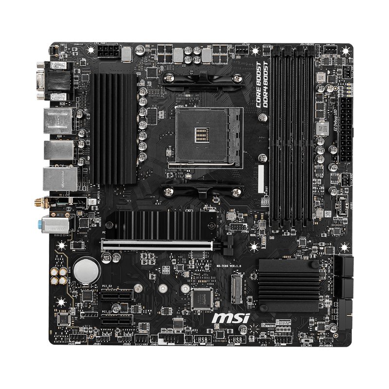 Материнская плата/ MB MSI AMD B550 sAM4, 4xDDR4(128GB), D-SUB/HDMI 2.1/DP, 1xPCIe 4.0x16, 2xPCIe 3.0, 1xLAN, Wi-Fi, BT, 4xSATA 6Gb/s, 2xM.2, 4xUSB 3.2, 2xUSB 2.0, 1xPS/2, mATX, B550M PRO-VDH WIFI