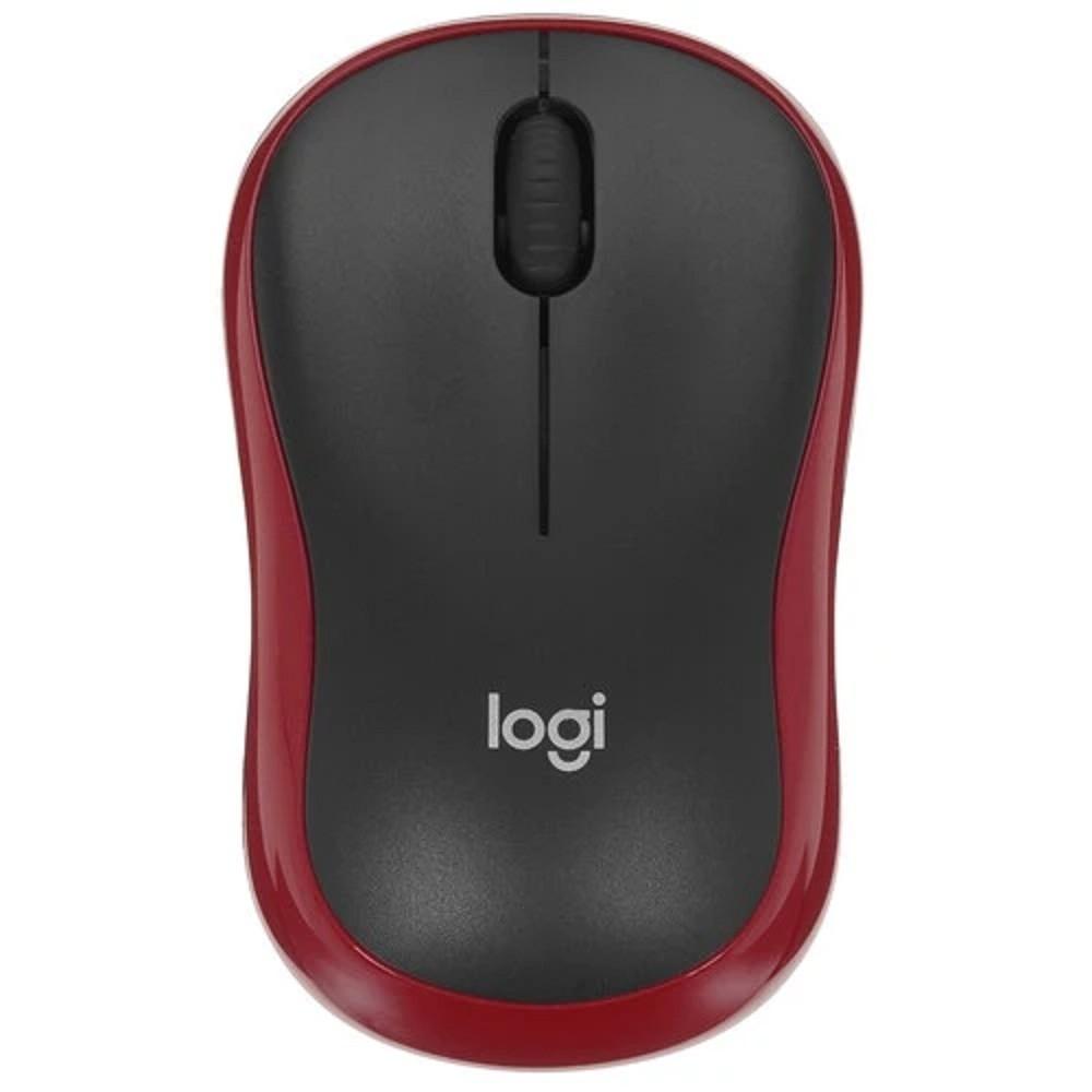 Мышь Wireless Logitech M185 черная/красная, оптическая, 1000dpi, 2.4 GHz/USB-ресивер (910-002633)