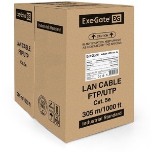Exegate EX281820RUS Кабель Exegate  UTP4-C5e-CU-S24-IN-LSZH-OR-305 UTP 4 пары кат.5e медь, 24AWG, LSZH, бухта 305м, оранжевый