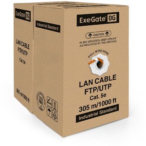 Exegate EX281820RUS Кабель Exegate  UTP4-C5e-CU-S24-IN-LSZH-OR-305 UTP 4 пары кат.5e медь, 24AWG, LSZH, бухта 305м, оранжевый