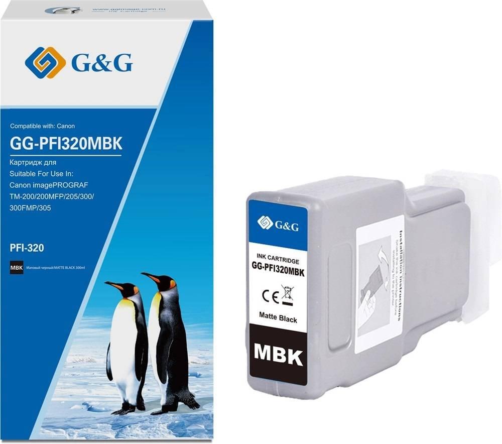 Картридж струйный G&G, аналог Canon 2889C001 матовый черный 300ml, GG-PFI320MBK