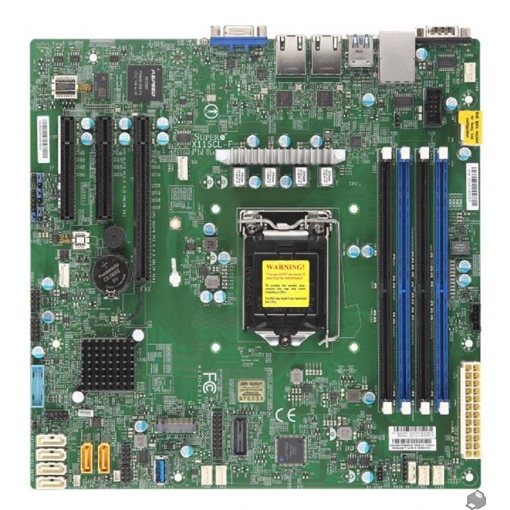 Supermicro MBD-X11SCL-F-B OEM {1xLGA 1151, Intel C242, 4xDDR4, 2x1GbE LAN, 6xSATA3 (6Gbps) RAID 0,1,5,10, 6xUSB 2.0 + 5xUSB 3.1, 1xVGA, 2 COM, 1xPCI-E 3.0 x16, 2xPCI-E 3.0 x8, Micro-ATX}