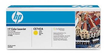 Картридж лазерный HP 307A CE742A желтый бар.в компл. (7300стр.) для HP CLJ CP5225, 566318