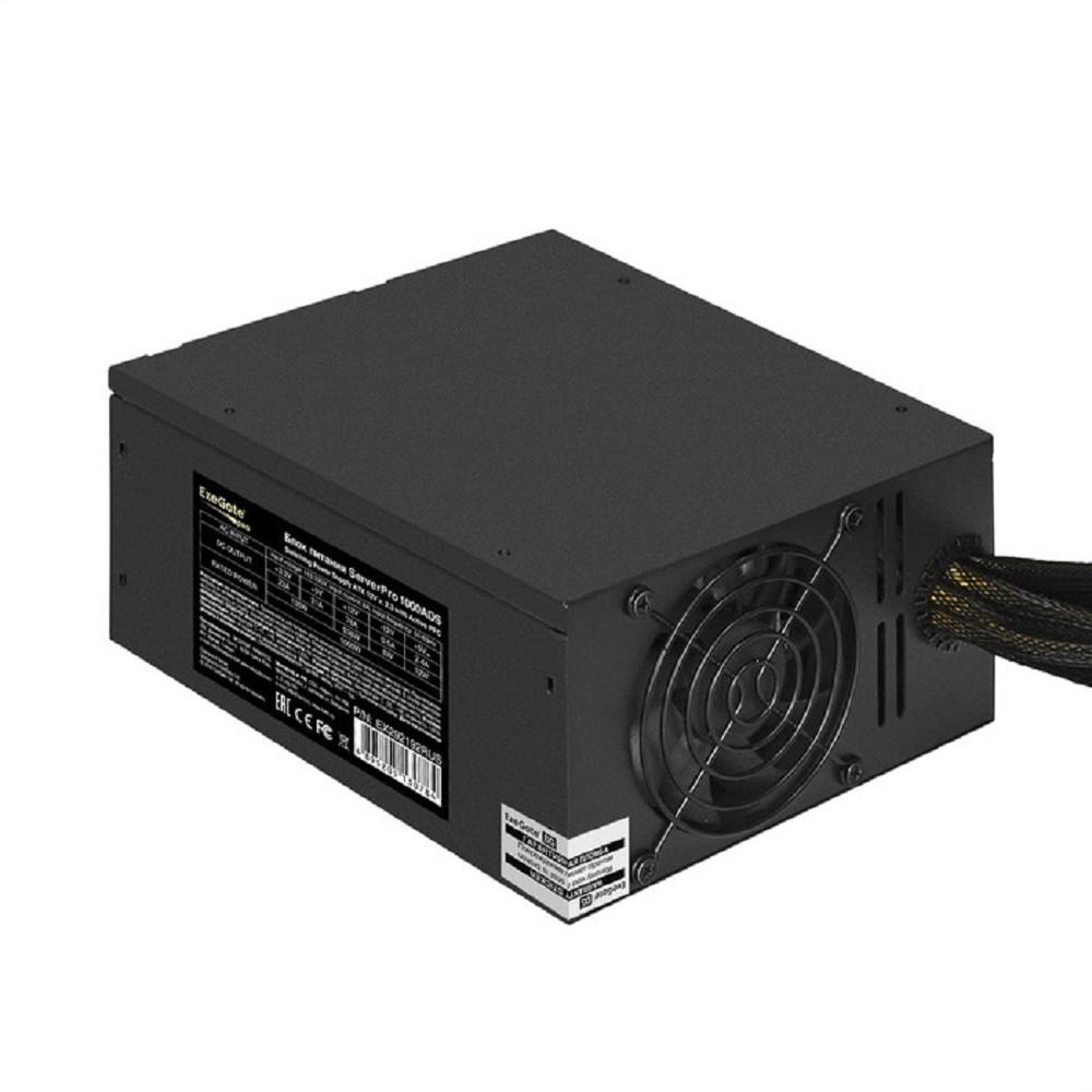 Exegate EX292192RUS Серверный БП 1000W ExeGate ServerPRO-1000ADS (ATX, APFC, КПД 82% (80 PLUS), 2x8cm fans, 24pin, 2x(4+4)pin, 2xPCIe, 10xSATA, 5xIDE, black)