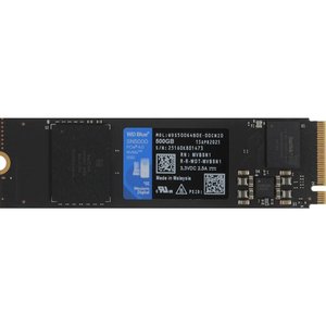 WD SSDl Blue SN5000 SSD M2.2280 PCIe 4.0 500Gb, 5000MBs/4000MBs, TBW 300, WDS500G4B0E, 1 year