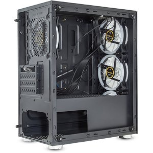 ExegateEX294382RUS Корпус Minitower ExeGate Mistery X2 (mATX, без БП, 2*USB+1*USB3.0, аудио, черный, 4 вент. 12см с RGB подсветкой, боковая панель - закаленное стекло)