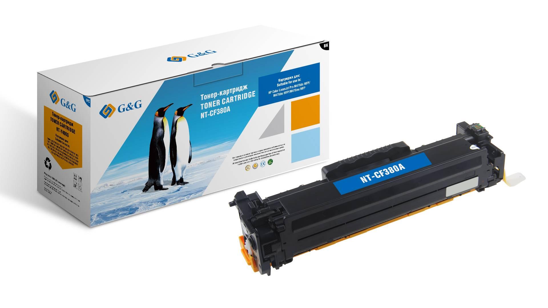 Картридж G&G, аналог HP CF380A/312A черный 2.4k с чипом, NT-PH380BK-JJ-V1.2-S1
