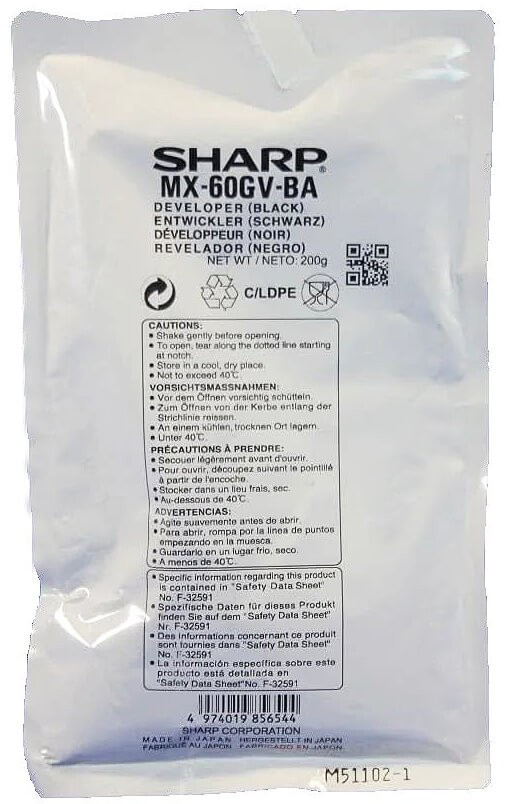 Девелопер черный Sharp Phoenix/Griffin, 400K (O) MX60GVBA/MX61GVBA